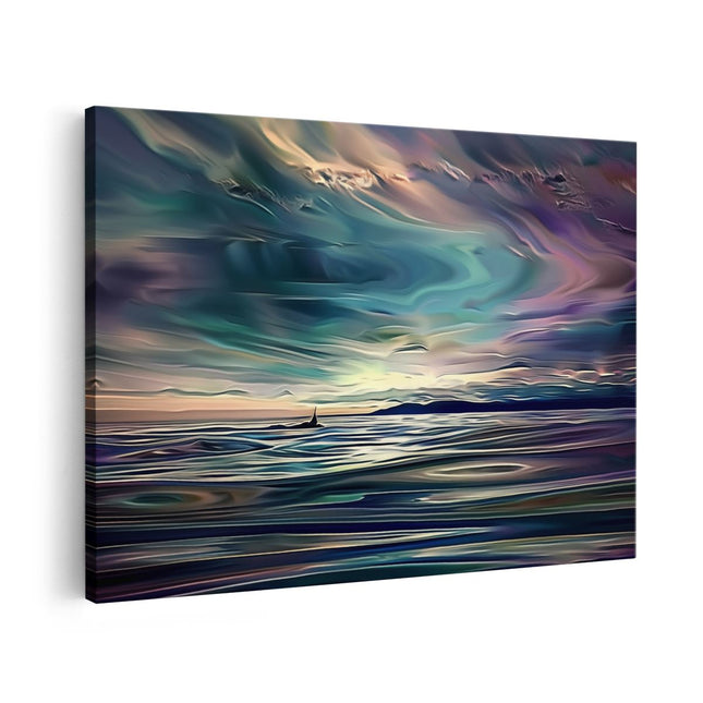 Canvas schilderij vooraanzicht Kunstwerk van een Walvis in de Oceaan
