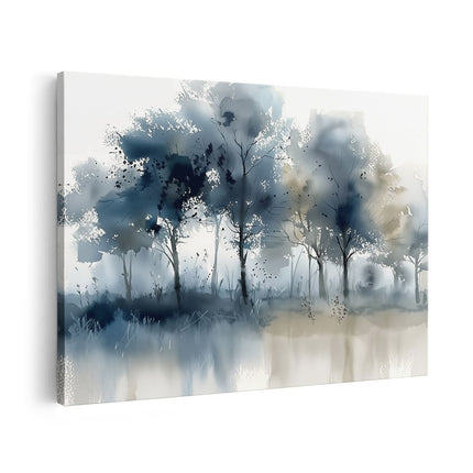 Canvas schilderij vooraanzicht Aquarelkunstwerk van Bomen