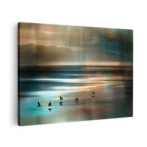 Canvas schilderij vooraanzicht De Vogels Vliegen over het Water