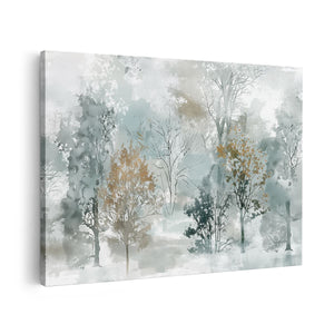 Canvas schilderij vooraanzicht Aquarelkunstwerk van Bomen
