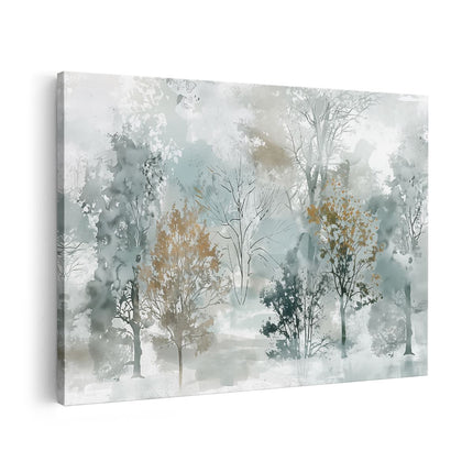Canvas schilderij vooraanzicht Aquarelkunstwerk van Bomen