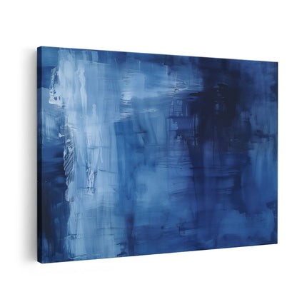 Canvas schilderij vooraanzicht Abstract Kunstwerk van Blauw en Zwart