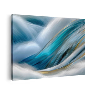 Canvas schilderij vooraanzicht Het Water is Blauw en Goud