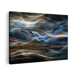 Canvas schilderij vooraanzicht Bultrug in het Water
