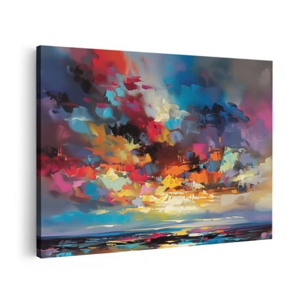 Canvas schilderij vooraanzicht Abstract Kunstwerk van een Kleurrijke Lucht