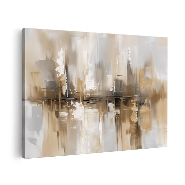 Canvas schilderij vooraanzicht Abstract Kunstwerk van een Stad