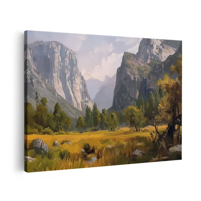 Canvas schilderij vooraanzicht Kunstwerk van Yosemitevallei