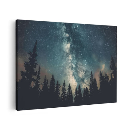 Canvas schilderij vooraanzicht Het Melkachtige aan de Nachtelijke Hemel