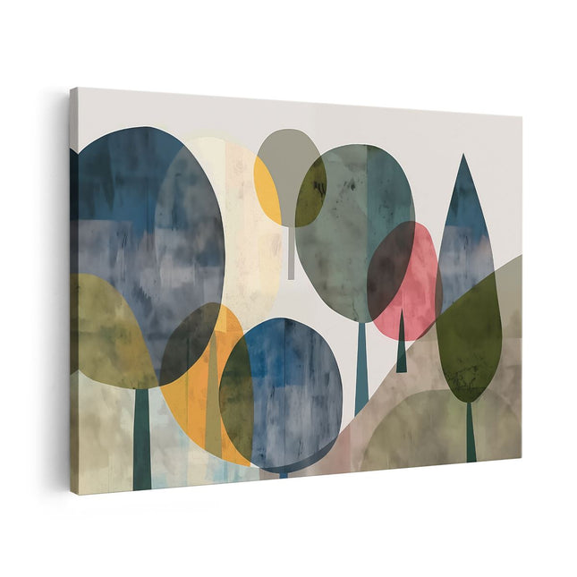 Canvas schilderij vooraanzicht Abstract Kunstwerk van Bomen
