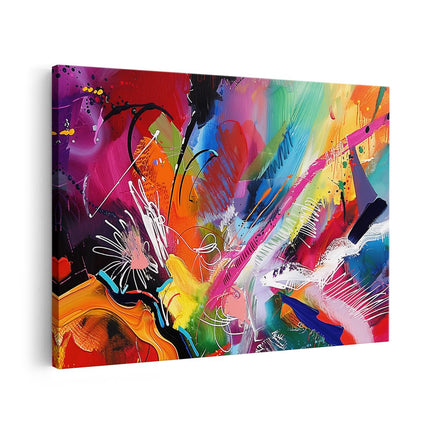 Canvas schilderij vooraanzicht Kleurrijk Abstract Kunstwerk