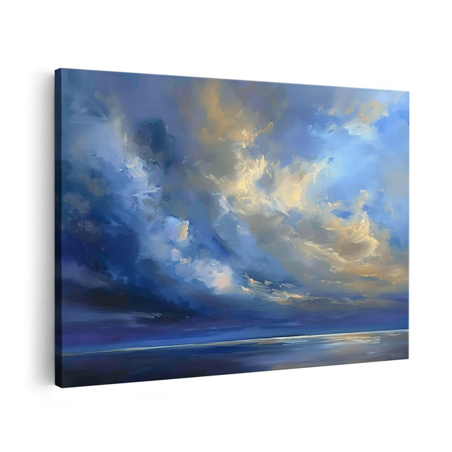 Canvas schilderij vooraanzicht Kunstwerk van Wolken boven de Oceaan