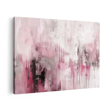 Canvas schilderij vooraanzicht Abstract Kunstwerk in Roze en Zwart