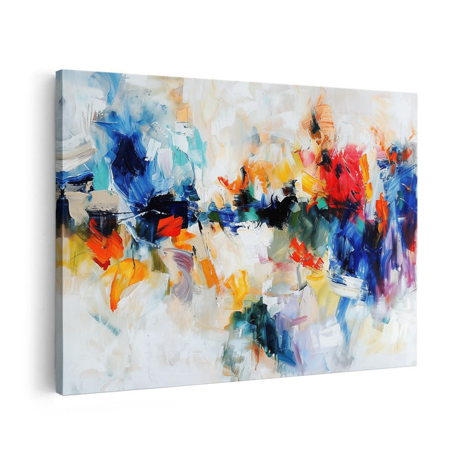 Canvas schilderij vooraanzicht Abstract Kunstwerk met Heldere Kleuren