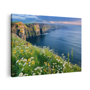 Canvas schilderij vooraanzicht De Kliffen van Moher, Ierland