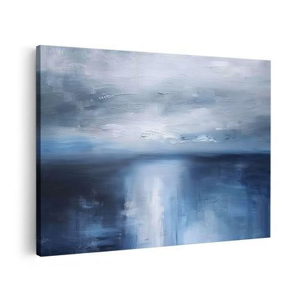 Canvas schilderij vooraanzicht Abstract Kunstwerk van een Blauwe Lucht en Water