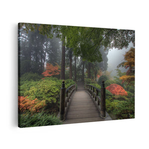 Canvas schilderij vooraanzicht Japanse brug