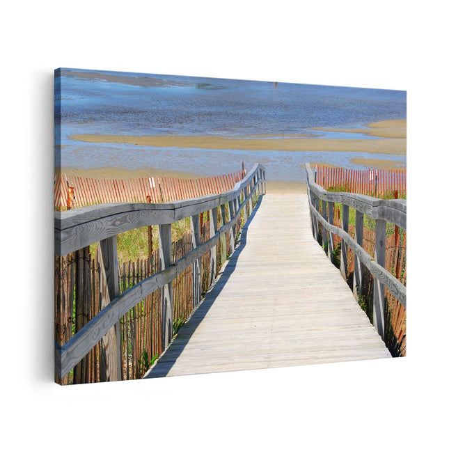 Canvas schilderij vooraanzicht Steiger naar 't Strand