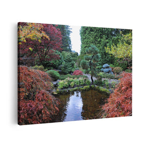 Canvas schilderij vooraanzicht Japanse Tuin