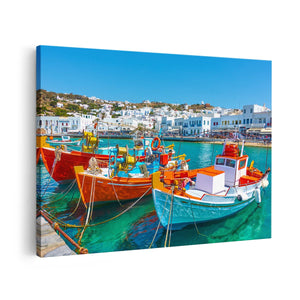 Canvas schilderij vooraanzicht Mykonos Islang