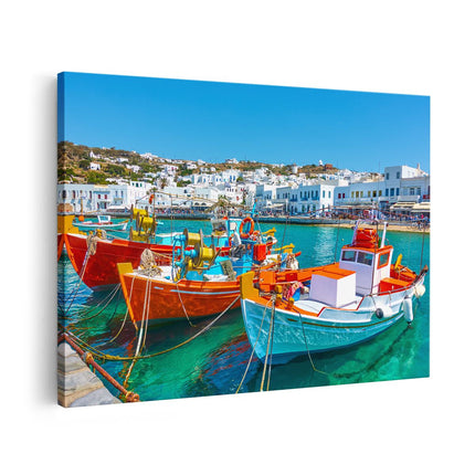 Canvas schilderij vooraanzicht Mykonos Islang