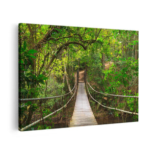 Canvas schilderij vooraanzicht Hangbrug