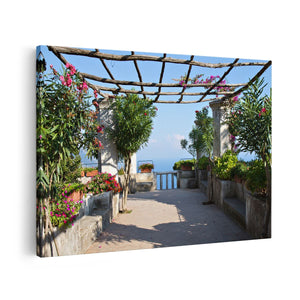 Canvas schilderij vooraanzicht Terras 