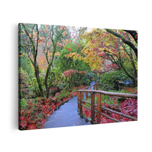 Canvas schilderij vooraanzicht Pad Tuinzicht
