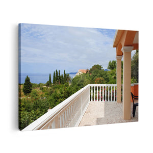 Canvas schilderij vooraanzicht Terras in Toscane