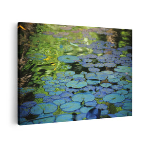 Canvas schilderij vooraanzicht Waterlelies