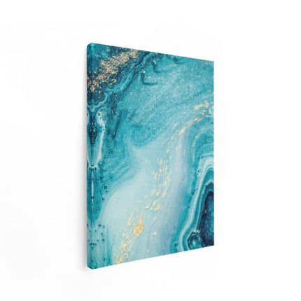 Canvas Schilderij Staand Abstracte Kunst Blauwe Oceaan