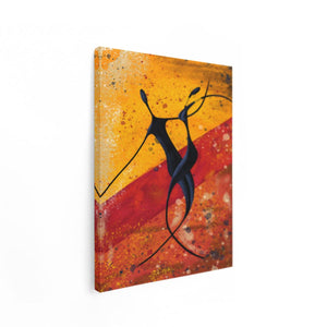 Canvas Schilderij Staand Abstracte Kunst - Dansend Afrikaans Paar