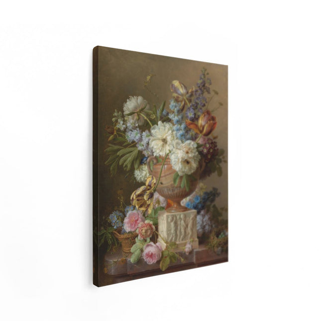 Canvas Schilderij Staand Bloemstilleven met Albasten Vaas - Gerard van Spaendonck