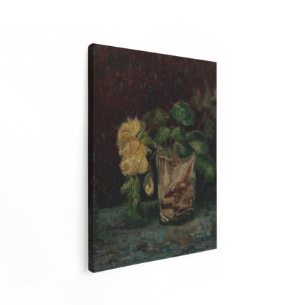 Canvas Schilderij Staand Glas met Gele Rozen - Vincent van Gogh