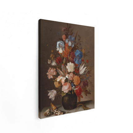 Canvas Schilderij Staand Stilleven met Bloemen - Balthasar van der Ast