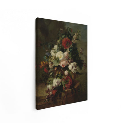 Canvas Schilderij Staand Stilleven met Bloemen - Harmanus Uppink