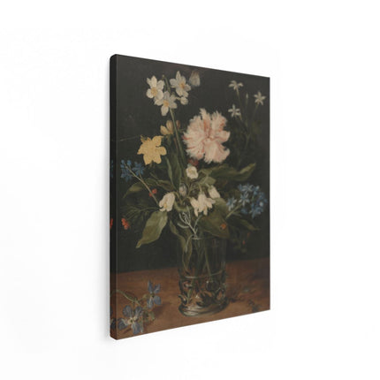 Canvas Schilderij Staand Stilleven met Bloemen in een Glas - Jan Brueghel