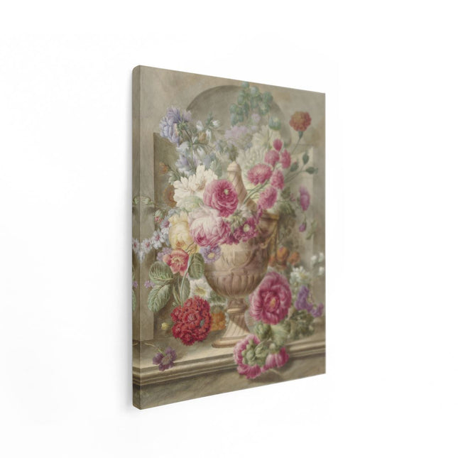 Canvas Schilderij Staand Vaas met Bloemen - Pieter van Loo