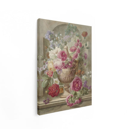 Canvas Schilderij Staand Vaas met Bloemen - Pieter van Loo
