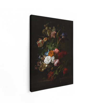 Canvas Schilderij Staand Vaas met Bloemen - Rachel Ruysch