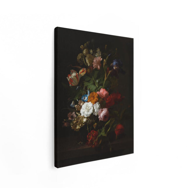 Canvas Schilderij Staand Vaas met Bloemen - Rachel Ruysch