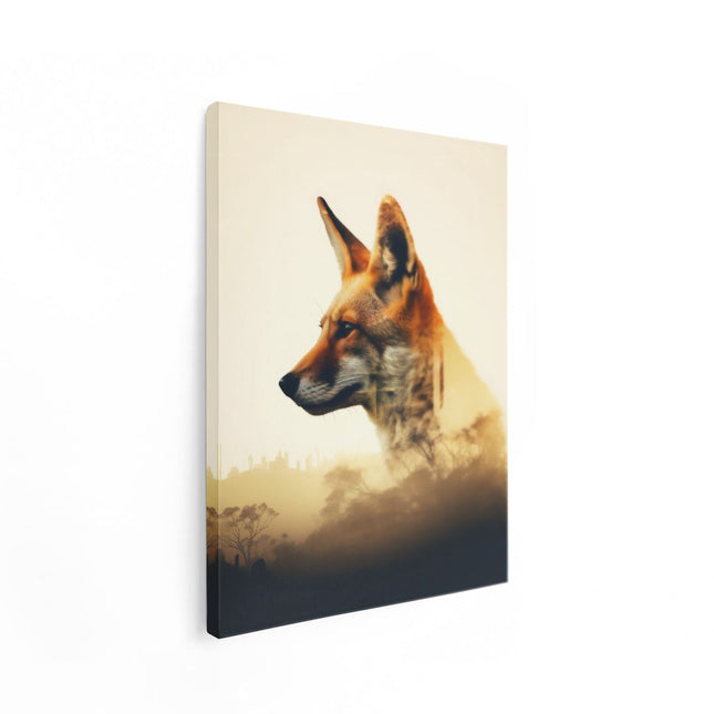 Canvas Schilderij Staand Vos