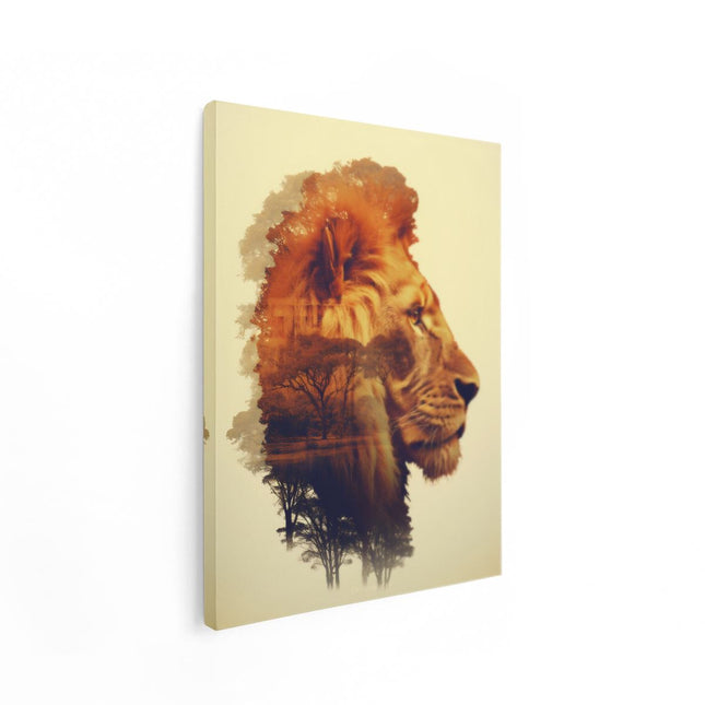Canvas Schilderij Staand Leeuw