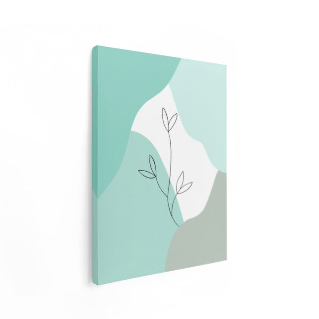 Canvas Schilderij Staand Plant op Abstract Blauwe Achtergrond