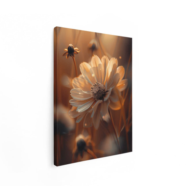 Canvas Schilderij Staand Bloem in een Veld