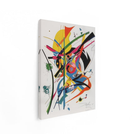 Canvas Schilderij Staand Abstract Kunstwerk met veel Kleuren