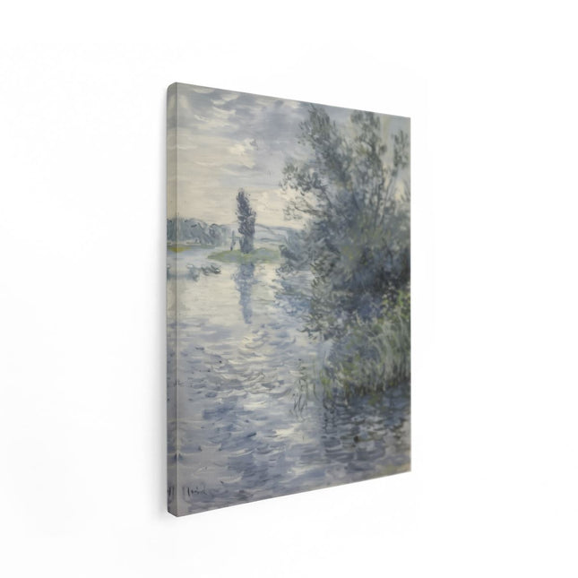 Canvas Schilderij Staand Kunstwerk van een Rivier en Bomen