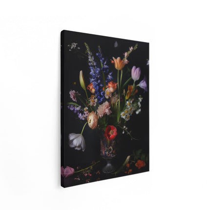 Canvas Schilderij Staand Bos Bloemen in een Vaas