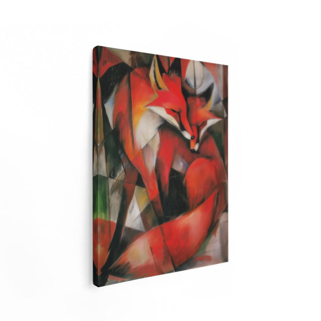 Canvas Schilderij Staand Twee Vossen die Elkaar Omhelzen