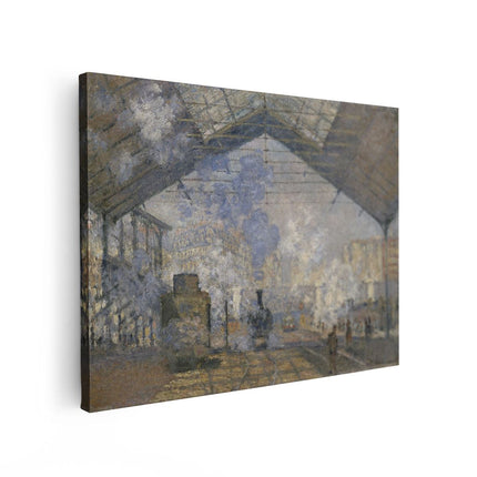 Canvas Schilderij Vooraanzicht Het Station van Saint-Lazare - Claude Monet