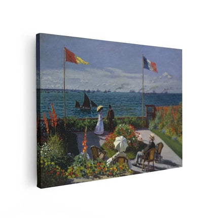 Canvas Schilderij Vooraanzicht Het Terras van Sainte-Andresse - Claude Monet